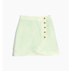 Madewell Women's Linen-Blend Tulip-Hem Mini skirt NWT Mint Botanical Size 4